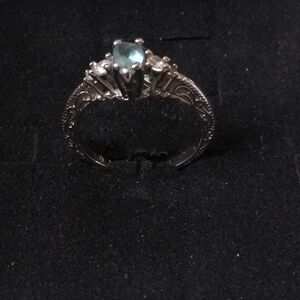 Aquamarine 925 Sterling Silver Ring.